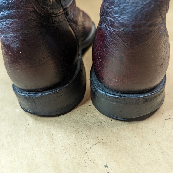 Lucchese Boots men's size 10 D. Exotic Genuine Black Cherry Smooth Ostrich leath - Picture 6 of 13